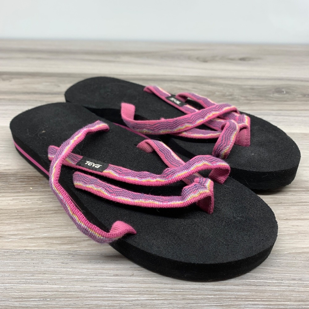 Teva Women's Olowahu Flip-Flop Thong  Sandals US Size Womens Size 6 Pink 6840